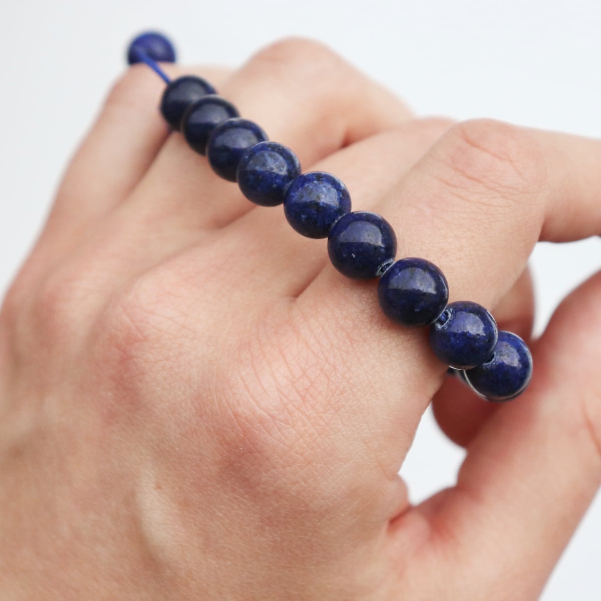 Armband Lapislazuli 18 Perlen 8 mm – Bild 5